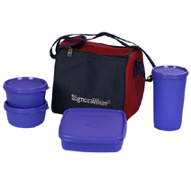 Signoraware Best Lunch Box Jumbo with Bag (Violet) (Product Code: 519)
